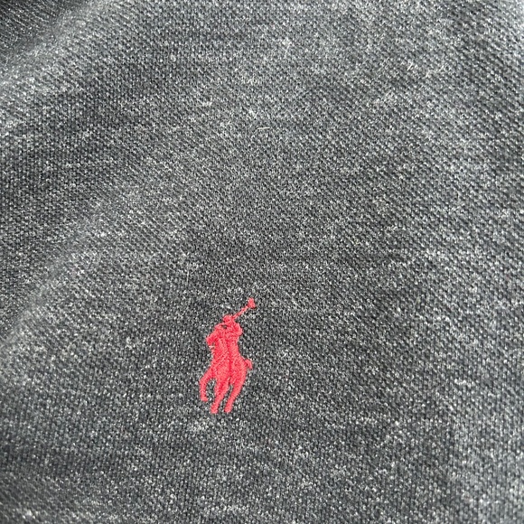 Polo by Ralph Lauren Men's Long Sleeve Polo Top/Heather Charcoal Grey - Picture 3 of 4